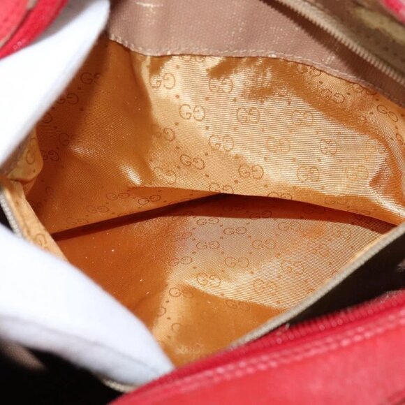 GUCCI Micro GG Canvas Boston Bag Red Gold - Picture 13 of 16